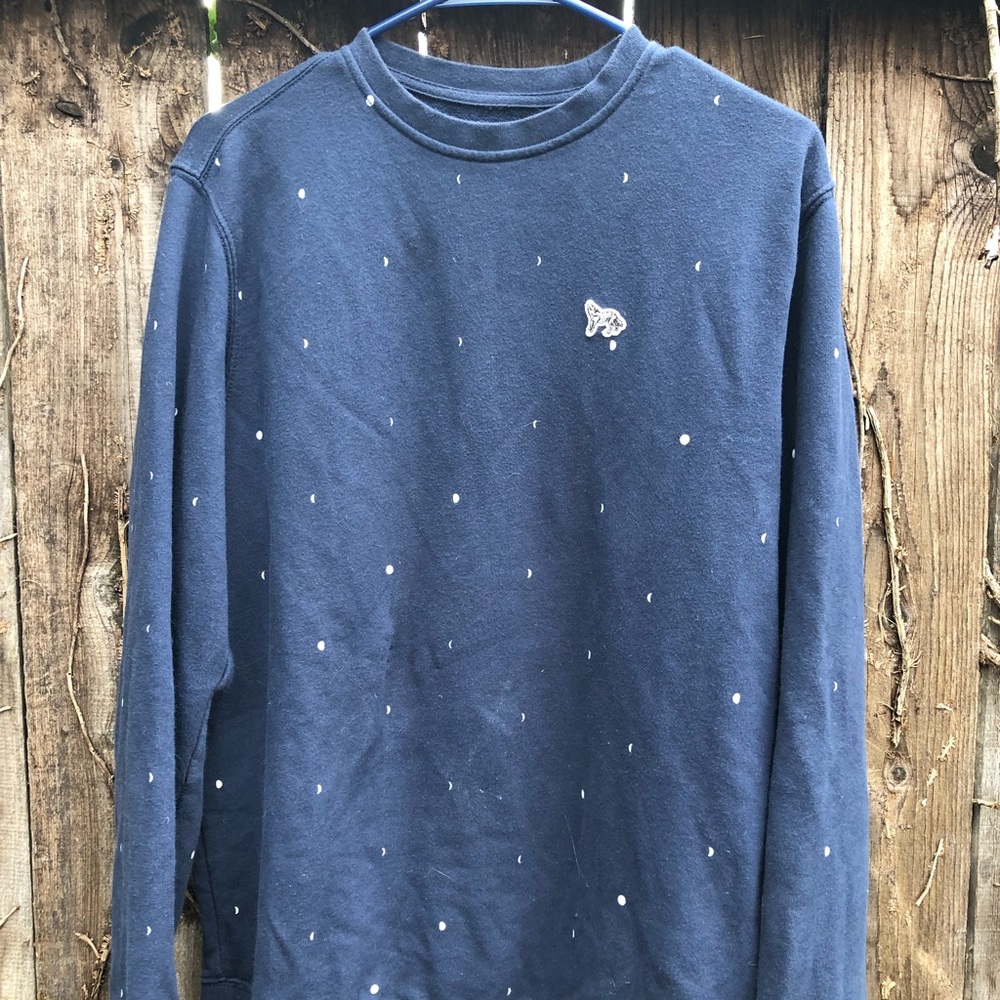 small vans navy wolf crewneck